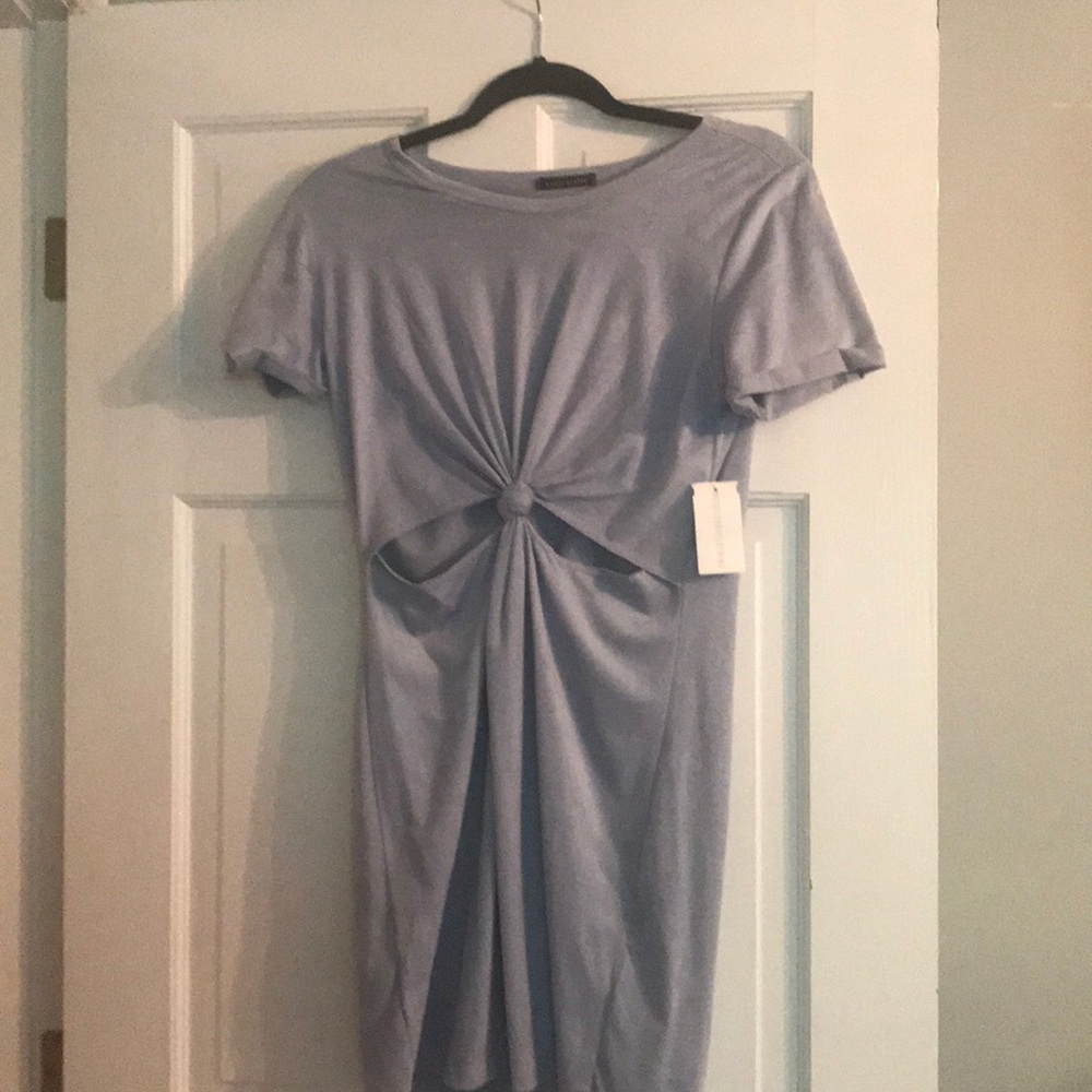 NWT suede dress with cut out middle tie